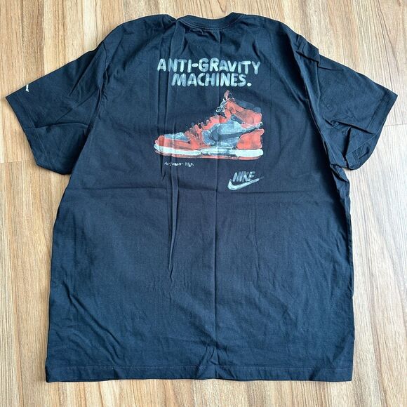 Nike Air Jordan 1 Anti Gravity Machines Graphic T-Shirt Men's XXL Black Sneakers - Picture 1 of 8